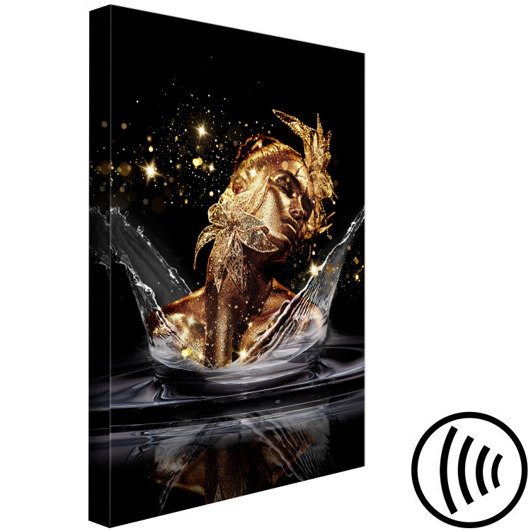 Canvas Art Print Golden Dream (1-piece) Vertical - abstract woman's face in water 132135 additionalImage 6