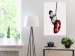 Canvas Art Print Boy with a lifebuoy - black and white graphic in street art style 132435 additionalThumb 3