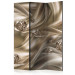 Folding Screen Velvet Kiss (3-piece) - golden diamonds on a luxurious background 133035