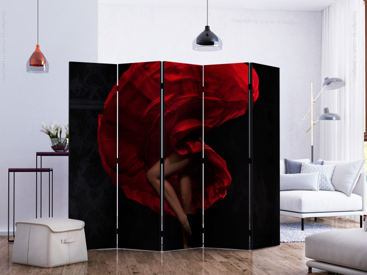 Room Separator Flamenco Dancer II (5-piece) - woman in a red dress 133335 additionalImage 2