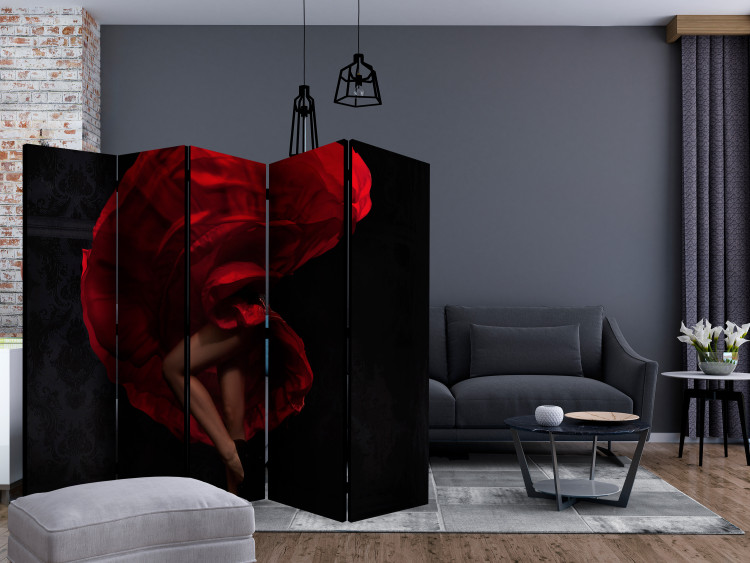 Room Separator Flamenco Dancer II (5-piece) - woman in a red dress 133335 additionalImage 4