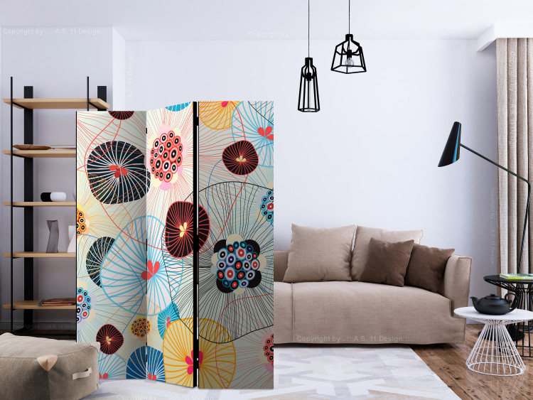 Room Divider Summer Breeze - colorful lines and circles amidst abstract shapes 133935 additionalImage 4