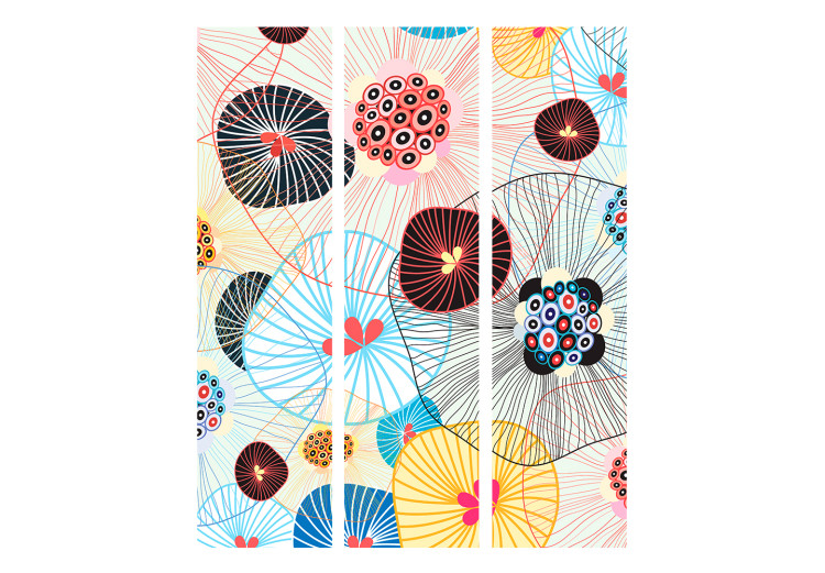 Room Divider Summer Breeze - colorful lines and circles amidst abstract shapes 133935 additionalImage 3