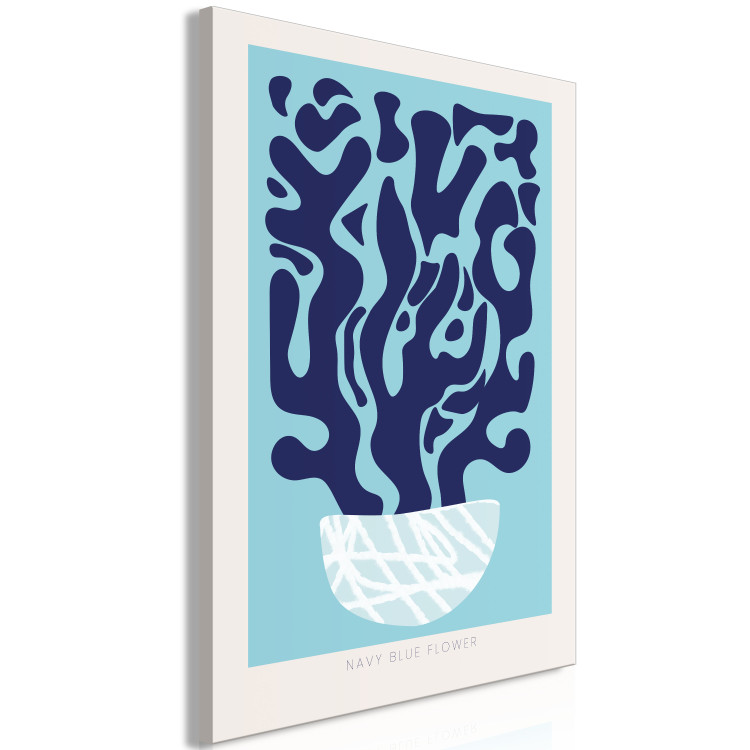 Canvas Art Print Navy blue plant in a pot - Abstract, still life with the inscription 135635 additionalImage 2