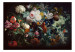 Wall Mural Painted bouquet of flowers - plant motif in baroque style on a black background 135735 additionalThumb 1