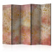 Folding Screen Golden Bubbles II (5-piece) - Watercolor abstraction on concrete background 136135