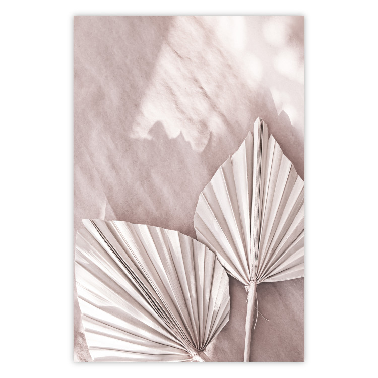 Poster Hot Morning - a summer composition with white leaves in a scandi boho style 136535