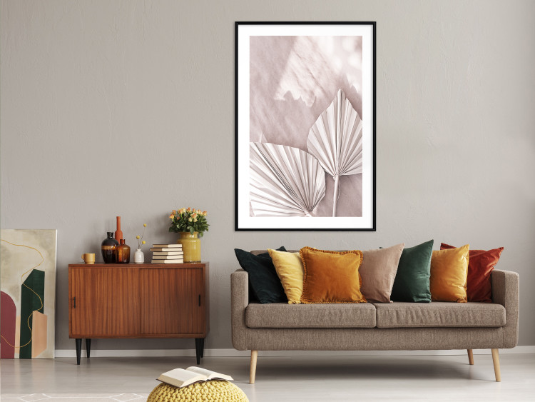 Poster Hot Morning - a summer composition with white leaves in a scandi boho style 136535 additionalImage 21