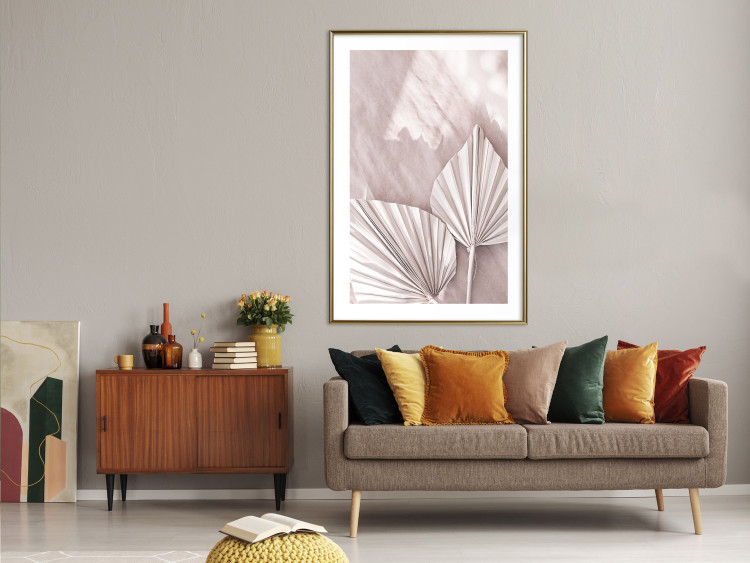 Poster Hot Morning - a summer composition with white leaves in a scandi boho style 136535 additionalImage 13
