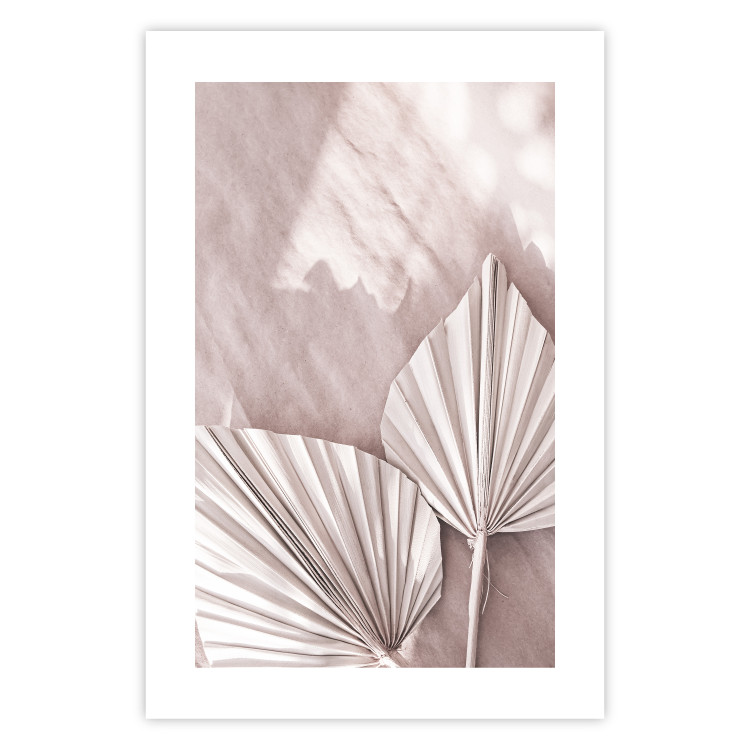 Poster Hot Morning - a summer composition with white leaves in a scandi boho style 136535 additionalImage 15