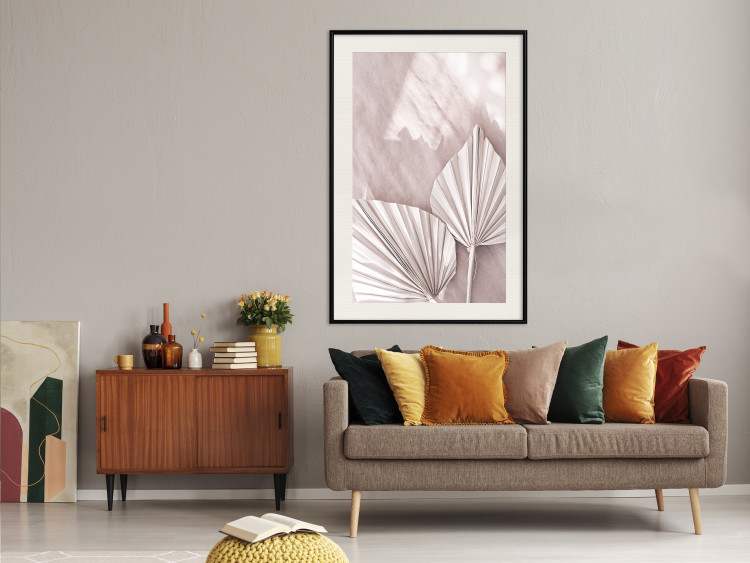 Poster Hot Morning - a summer composition with white leaves in a scandi boho style 136535 additionalImage 18