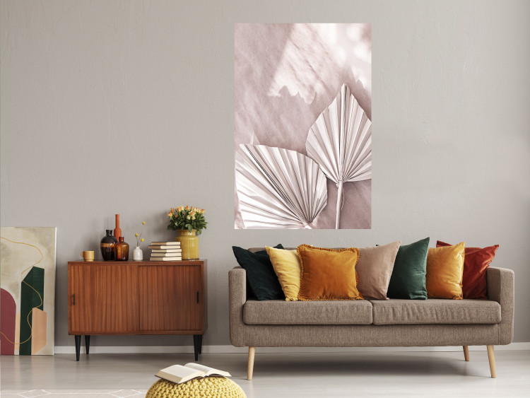 Poster Hot Morning - a summer composition with white leaves in a scandi boho style 136535 additionalImage 18