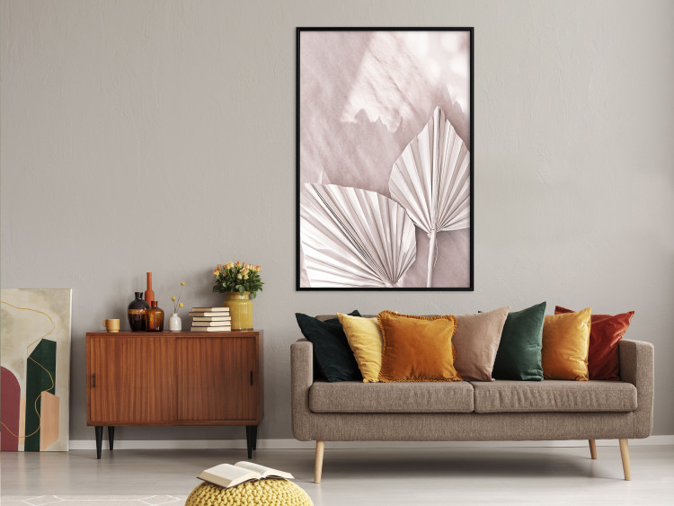 Poster Hot Morning - a summer composition with white leaves in a scandi boho style 136535 additionalImage 23
