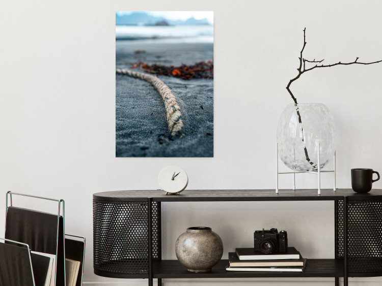 Poster Cruise Memory - majestic landscape of a dark beach with laid ropes 138735 additionalImage 15