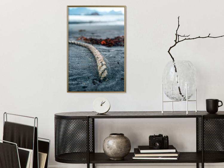 Poster Cruise Memory - majestic landscape of a dark beach with laid ropes 138735 additionalImage 16