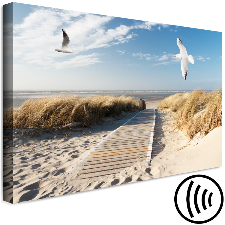 Canvas Print Beach and Seagulls (1-piece) Wide - summer sky and sea in the distance 143835 additionalImage 6