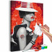 Paint by Number Kit Gangster Girl - Woman With a Hat and a Drink on a Red Background 144135 additionalThumb 3