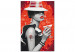 Paint by Number Kit Gangster Girl - Woman With a Hat and a Drink on a Red Background 144135 additionalThumb 4