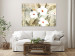 Canvas Art Print Dose of Nature (1-piece) wide - white wildflowers in retro style 145135 additionalThumb 3