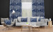 Decorative Curtain Floral mosaic - composition in shades of blue and white 147235 additionalThumb 5