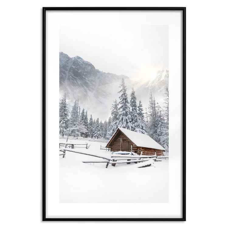 Poster Winter Morning - Sunrise Landscape Over the Mountains, a Cottage and a Forest 148435 additionalImage 19