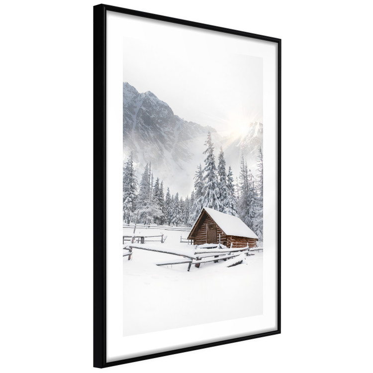 Poster Winter Morning - Sunrise Landscape Over the Mountains, a Cottage and a Forest 148435 additionalImage 8