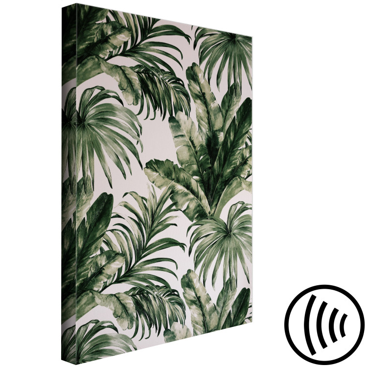 Canvas Tropical Nature - Dark Green Large Leaves on a Gray Background 149735 additionalImage 6