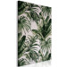 Canvas Tropical Nature - Dark Green Large Leaves on a Gray Background 149735 additionalThumb 2