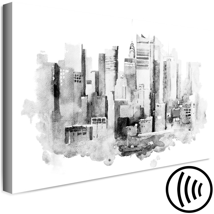 Canvas Print Monochrome Architecture - Cityscape Painted With Watercolor 149835 additionalImage 6