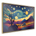 Poster Impressionistic Landscape - Mountains and Fields Under a Sky Full of Stars 151135 additionalThumb 8