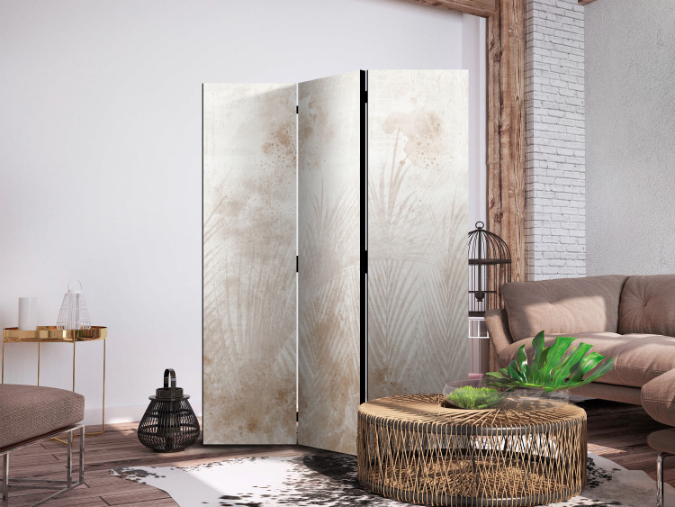 Room Divider Screen Sandy Relaxation - Delicate Beige Palm Leaves [Room Dividers] 151735 additionalImage 2