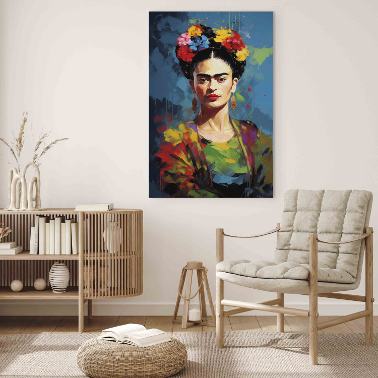 Large canvas print Frida Kahlo - Colorful Portrait With Visible Brushstrokes [Large Format] 152235 additionalImage 5