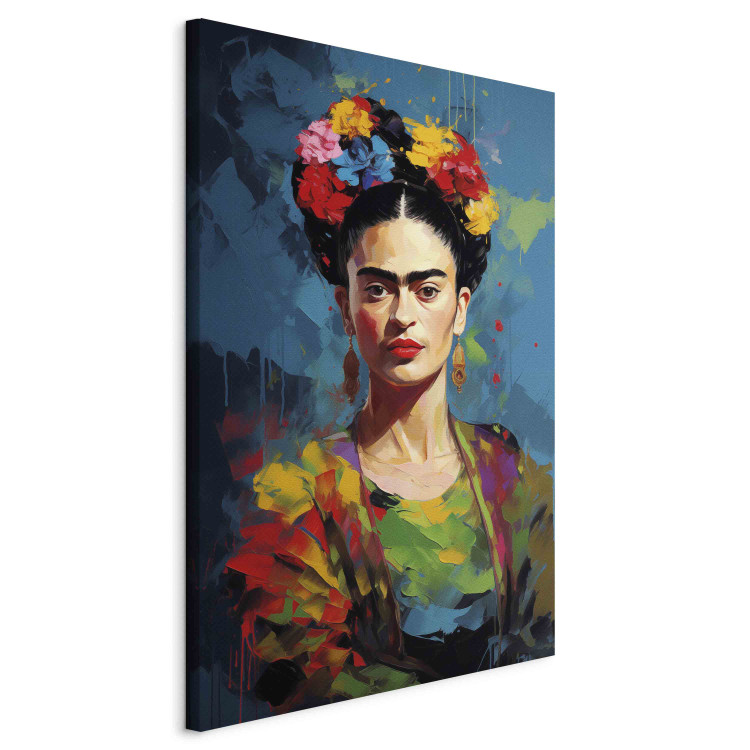 Large canvas print Frida Kahlo - Colorful Portrait With Visible Brushstrokes [Large Format] 152235 additionalImage 2