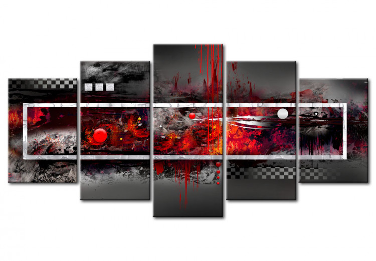 Canvas Print A grey vision with red accents 56035