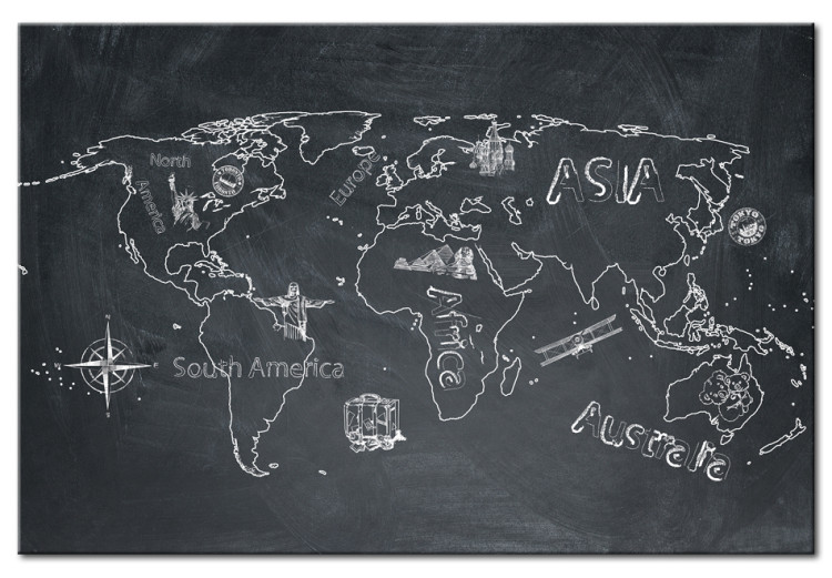 Canvas Print World Map: Travel broadens the Mind 90235