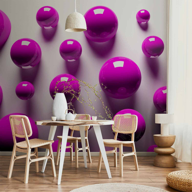 Photo Wallpaper Purple balls - futuristic motif creating the illusion of space 91935 additionalImage 6