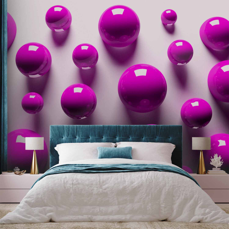 Photo Wallpaper Purple balls - futuristic motif creating the illusion of space 91935 additionalImage 2