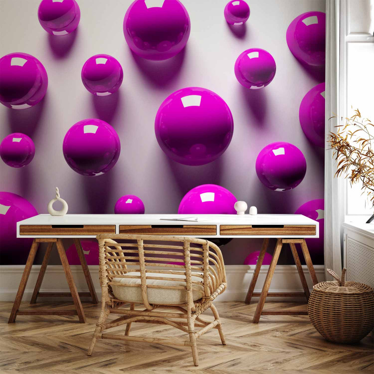 Photo Wallpaper Purple balls - futuristic motif creating the illusion of space 91935 additionalImage 4