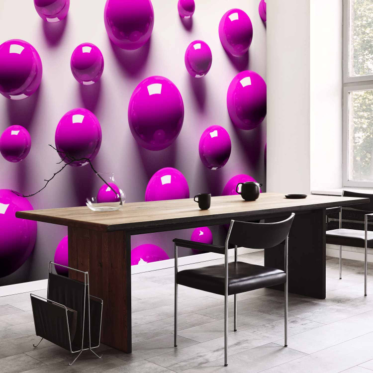 Photo Wallpaper Purple balls - futuristic motif creating the illusion of space 91935 additionalImage 7