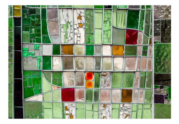 Wall Mural Green glass - background with textures of coloured glass elements 92035 additionalImage 1