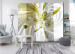 Room Divider Screen Green Enchantment II - white-green lily flowers on a white swirl background 95235 additionalThumb 2