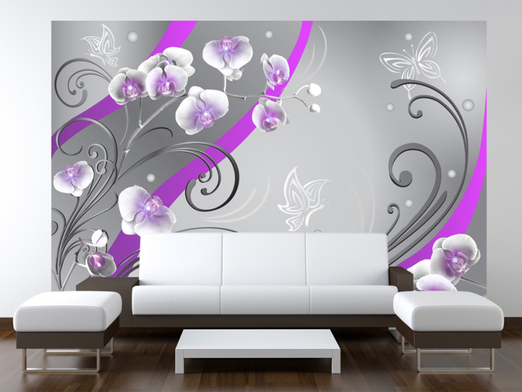 Wall Mural Purple orchids - variation 97135