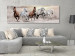 Canvas Art Print Gallop to Freedom - Brown and White Horses Running on Dry Sand 98135 additionalThumb 3
