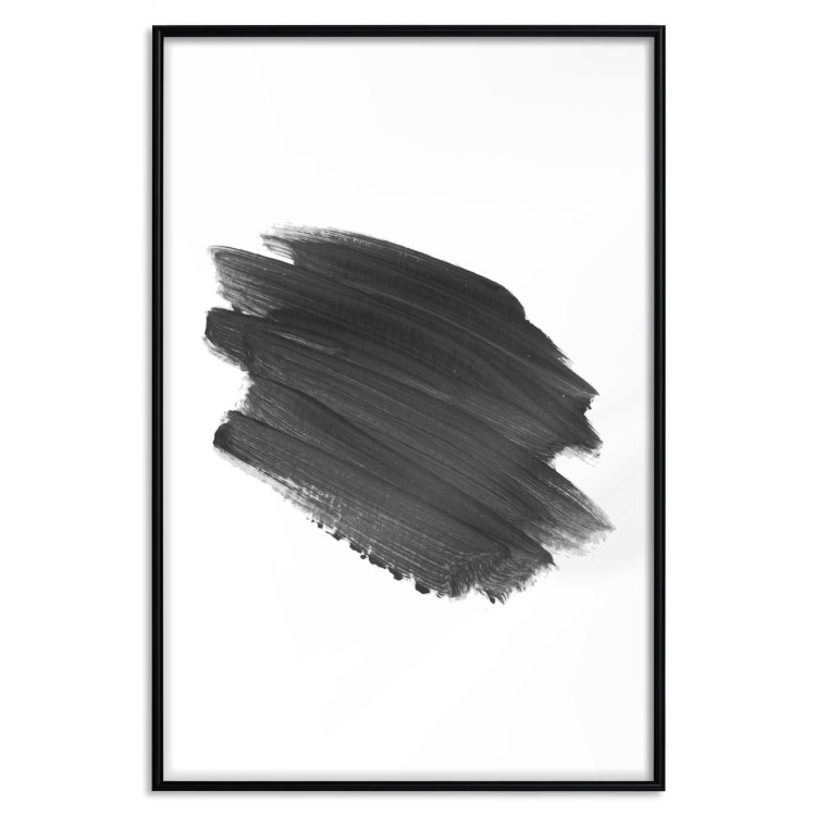 Poster Black Paint - simple black and white composition with a watercolor splash 117345 additionalImage 18