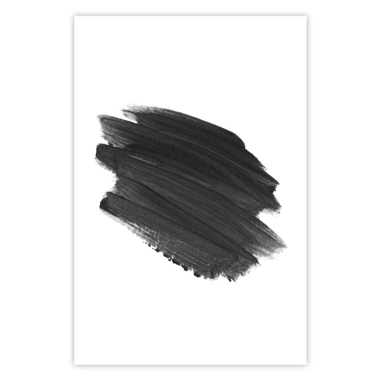 Poster Black Paint - simple black and white composition with a watercolor splash 117345