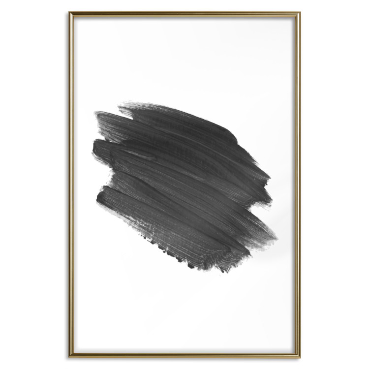 Poster Black Paint - simple black and white composition with a watercolor splash 117345 additionalImage 16