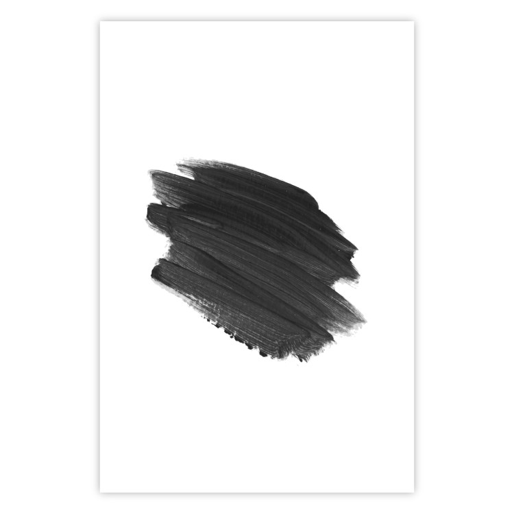 Poster Black Paint - simple black and white composition with a watercolor splash 117345 additionalImage 19