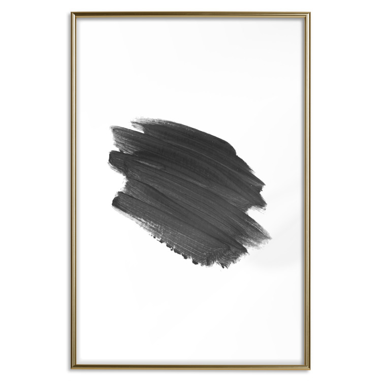 Poster Black Paint - simple black and white composition with a watercolor splash 117345 additionalImage 14