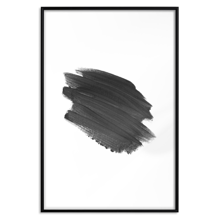 Poster Black Paint - simple black and white composition with a watercolor splash 117345 additionalImage 15