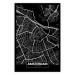 Poster Dark Map of Amsterdam - black and white composition with simple inscriptions 118145